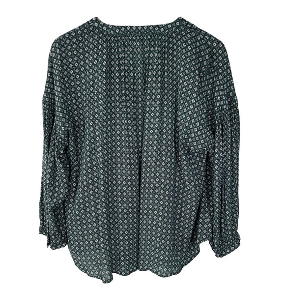 J. Jill Floral Green button down Blouse, Size L - Picture 2 of 6